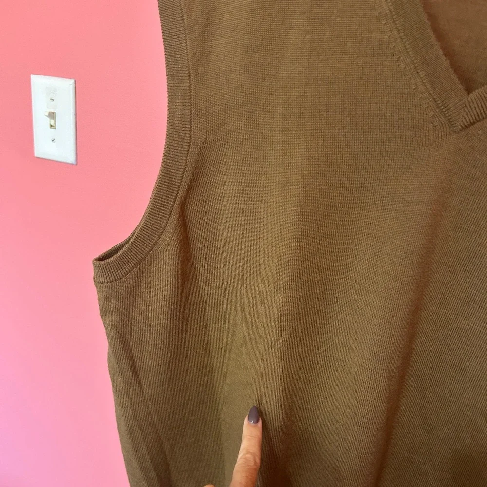 Peter Millar XL 100% Extra Fine Italian Merino Wool Sweater Vest Brown